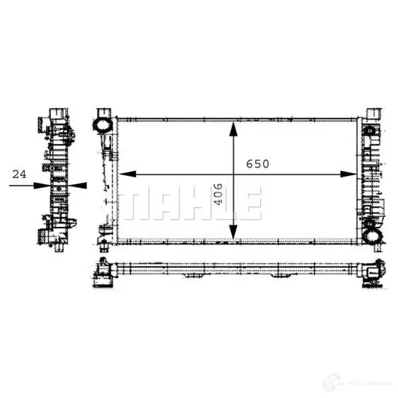 Радиатор охлаждения двигателя MAHLE ORIGINAL 1437581059 NCU431 L CR 387 000P изображение 4