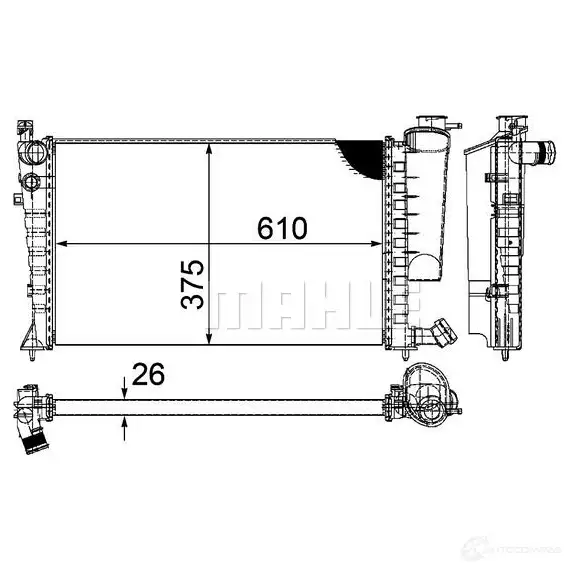Радиатор охлаждения двигателя MAHLE ORIGINAL 1437587816 LHYB15 K CR 2206 000P изображение 4