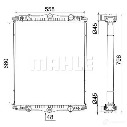 Радиатор охлаждения двигателя MAHLE ORIGINAL 1438739541 CR 2583 001S 08BL M4V - Изображение 1