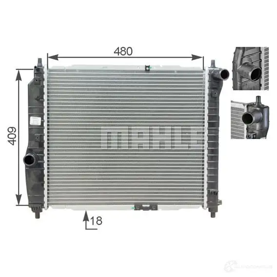 Радиатор охлаждения двигателя MAHLE ORIGINAL 1437637089 CR 1309 000S E 31BK6 изображение 6
