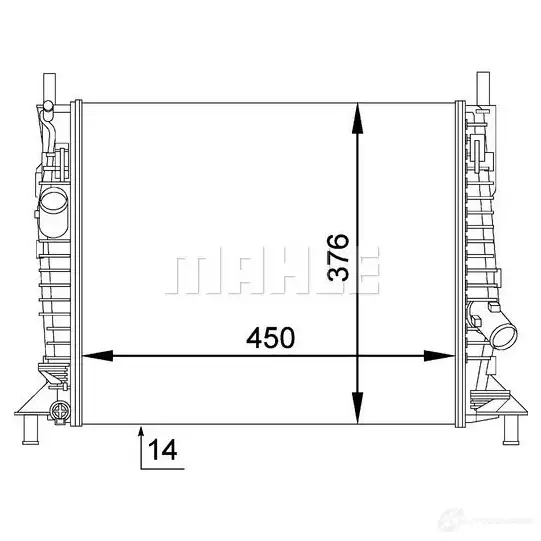 Радиатор охлаждения двигателя MAHLE ORIGINAL EU FBU 1437584812 CR 1352 000P изображение 3