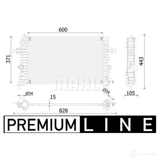 Радиатор охлаждения двигателя MAHLE ORIGINAL 1HUJVZ Y 1437581946 CR 2227 000P изображение 1