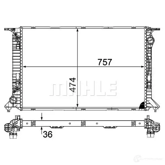 Радиатор охлаждения двигателя MAHLE ORIGINAL 1437576800 5RC P0F CR 1133 000P изображение 3