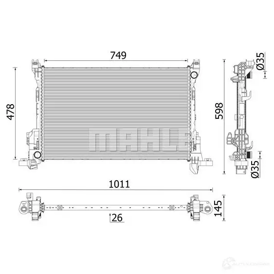 Радиатор охлаждения двигателя MAHLE ORIGINAL CR 2637 000P 1438739796 NY 489 изображение 0