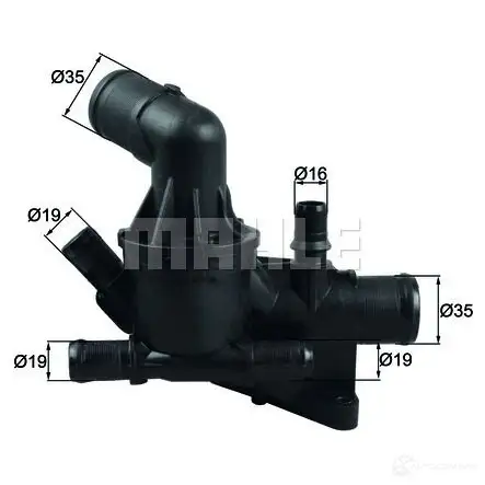 Термостат MAHLE ORIGINAL 2360055 QPYZS TH 54 80 724174 38 изображение 0