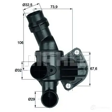 Термостат MAHLE ORIGINAL TI 6 87 70807745 2360244 1.328 .87 изображение 5