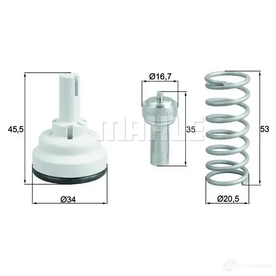 Термостат MAHLE ORIGINAL TX 182 87D 2360529 18PUI 7240593 2 - Изображение 1