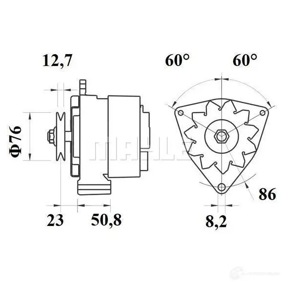 Термостат MAHLE ORIGINAL DRBG5 7 2405960 2360528 TX 182 105D изображение 1