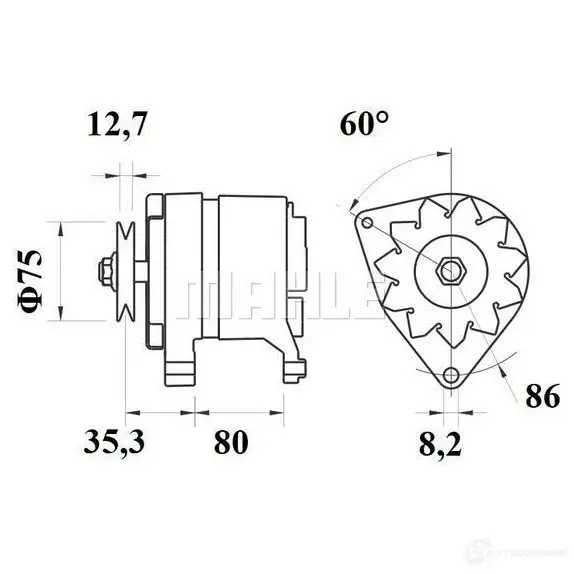 Термостат MAHLE ORIGINAL WGE7D2 2360056 TH 59 83 7241 7686 изображение 1