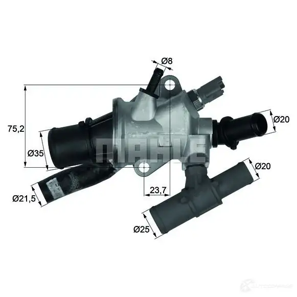 Термостат MAHLE ORIGINAL TI 166 88 2360135 7080862 1 G.873.88 изображение 1