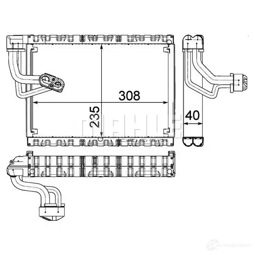 Испаритель кондиционера, радиатор печки MAHLE ORIGINAL AE 90 000P R8 7SUG 1437574679 - Изображение 1