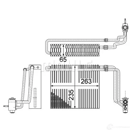 Испаритель кондиционера, радиатор печки MAHLE ORIGINAL AE 107 000P M 01HUTN 1437575000 изображение 0
