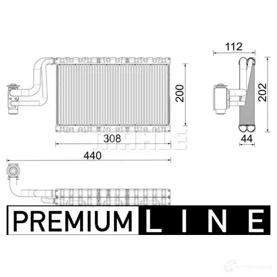 Испаритель кондиционера, радиатор печки MAHLE ORIGINAL AE 191 000P 1438753150 5X AC1S