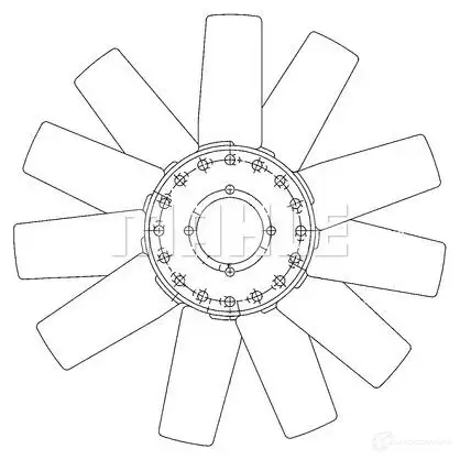 Крыльчатка вентилятора двигателя MAHLE ORIGINAL L9KF JCL CFW 73 000P 1437628834 изображение 0