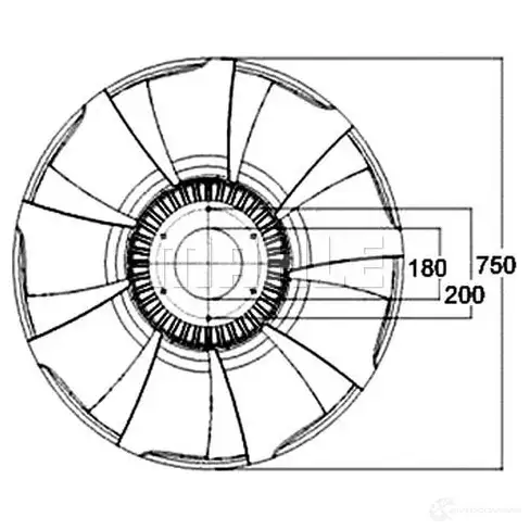 Крыльчатка вентилятора двигателя MAHLE ORIGINAL CFW 54 000P 1437629207 X 29F4I1 изображение 0