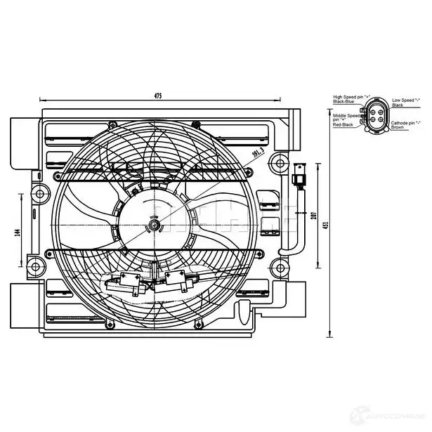 Вентилятор радиатора двигателя MAHLE ORIGINAL 8UJI G36 ACF 23 000S 1437629687 изображение 2