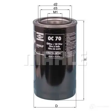 Масляный фильтр MAHLE ORIGINAL OC 70 2359702 9O58B26 72008 936