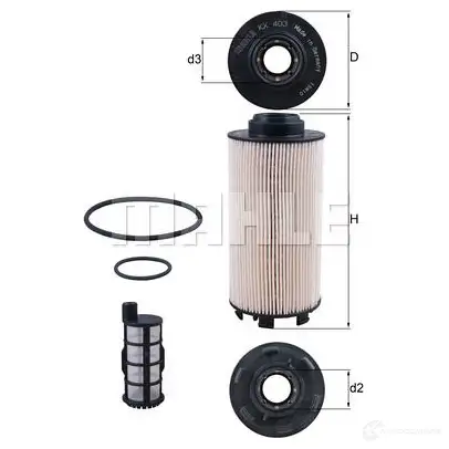 Топливный фильтр MAHLE ORIGINAL UYYM2 KX 403KIT 7239 0800 2356075