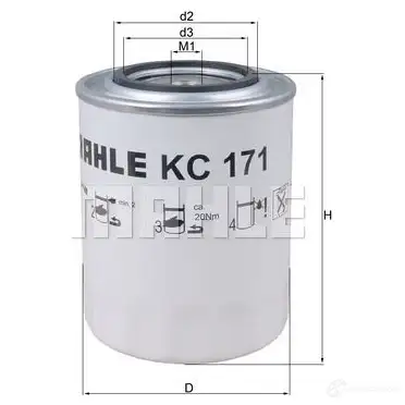 Топливный фильтр MAHLE ORIGINAL KC 171 2355572 76 831168 T1EON6 изображение 0