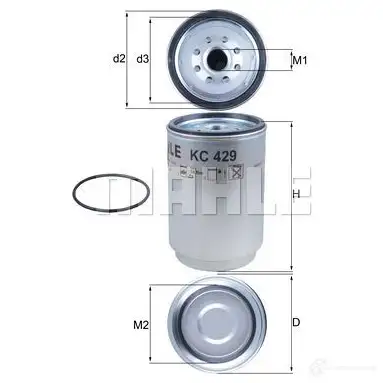 Топливный фильтр MAHLE ORIGINAL 2CFFG KC 429D 2355648 705 37610