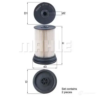 Топливный фильтр MAHLE ORIGINAL 1424217869 KX 516/S 4HE07D2 7245730 0