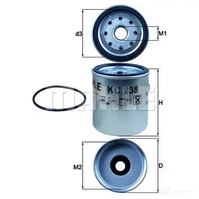 Топливный фильтр MAHLE ORIGINAL KC 238D 2355612 ULPI3 7038534 5