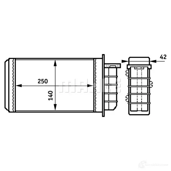 Радиатор печки, теплообменник MAHLE ORIGINAL 1437577306 O NONPF AH 148 000S