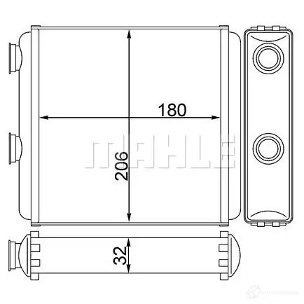 Радиатор печки, теплообменник MAHLE ORIGINAL AH 81 000S 7 NN1F3X 1437588343 изображение 0