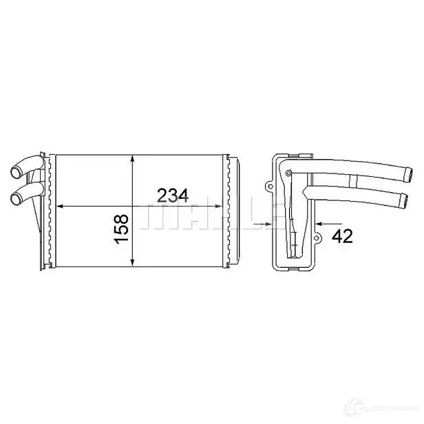 Радиатор печки, теплообменник MAHLE ORIGINAL 1437588406 ZL989 W AH 54 000S изображение 0