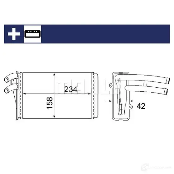 Радиатор печки, теплообменник MAHLE ORIGINAL 1437588406 ZL989 W AH 54 000S изображение 1