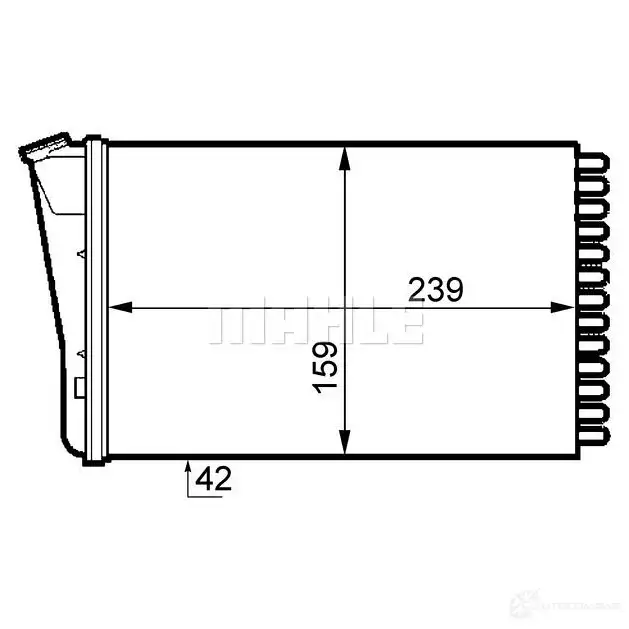 Радиатор печки, теплообменник MAHLE ORIGINAL 1437588430 EPRI0 E AH 155 000S - Изображение 1