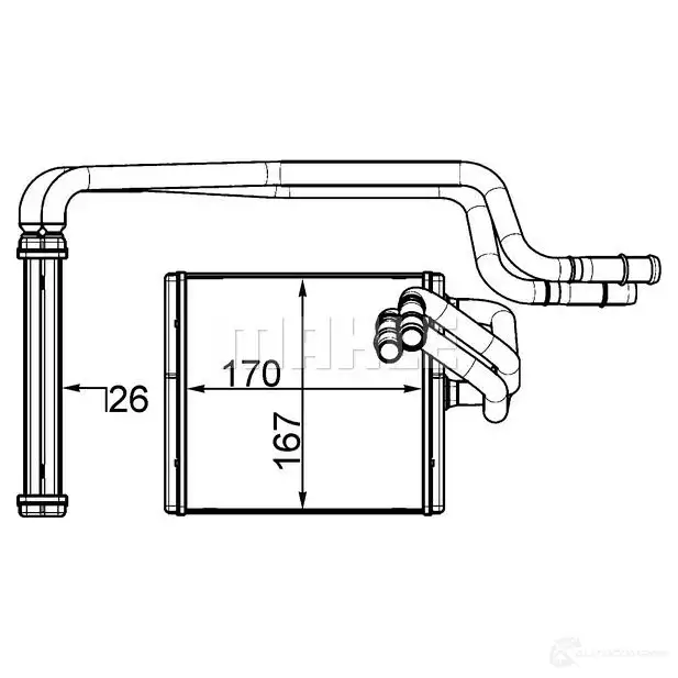 Радиатор печки, теплообменник MAHLE ORIGINAL AH 198 000S 1437578354 QFQTN K изображение 0