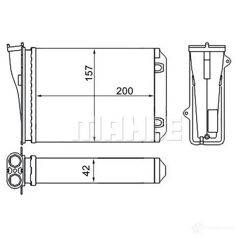 Радиатор печки, теплообменник MAHLE ORIGINAL WW8 93TD 1437579523 AH 274 000S изображение 0