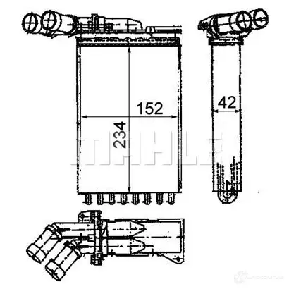Радиатор печки, теплообменник MAHLE ORIGINAL 1437579731 AH 116 000P M3U1 UE изображение 0