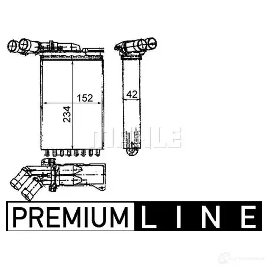 Радиатор печки, теплообменник MAHLE ORIGINAL 1437579731 AH 116 000P M3U1 UE изображение 1