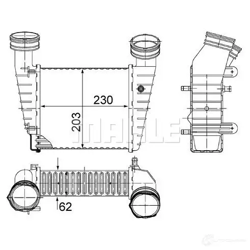 Интеркулер MAHLE ORIGINAL 1437990233 L8J FM6 CI 347 000S