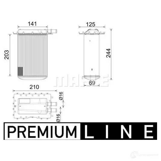 Интеркулер MAHLE ORIGINAL 1438914553 AT SJP CI 642 000P изображение 0