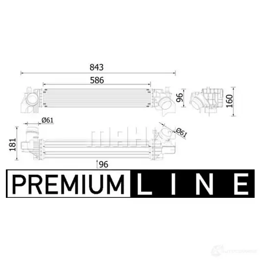 Интеркулер MAHLE ORIGINAL CI 614 000P K C4GO3E 1438914674