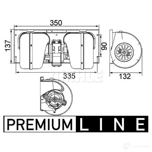 Моторчик вентилятора печки MAHLE ORIGINAL AB 85 000P 1437628303 8O J8L изображение 1