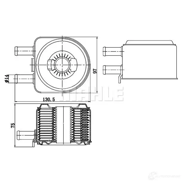 Масляный радиатор двигателя MAHLE ORIGINAL 1437577134 CLC 176 000S M J3O8 изображение 0