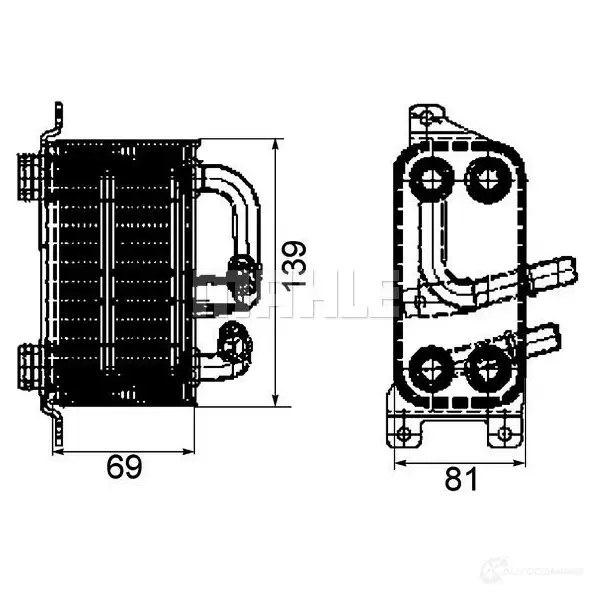 Масляный радиатор двигателя MAHLE ORIGINAL 1437588573 7HQ Q3 CLC 66 000P изображение 0