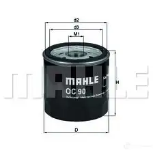 Масляный фильтр MAHLE ORIGINAL OC 90 OF 2359718 01ER83H 7744459 9 изображение 2