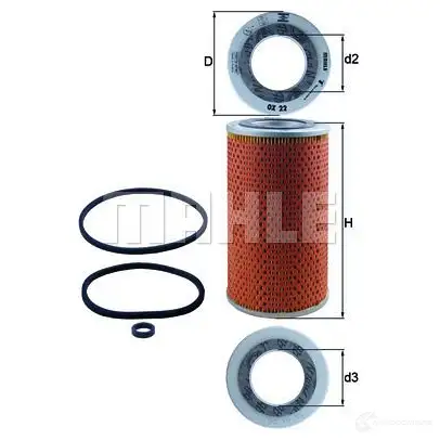 Масляный фильтр MAHLE ORIGINAL ox22d 7754377 0 0UYP1J 2359836 изображение 0