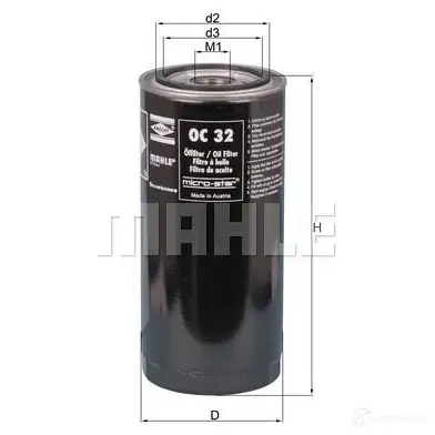 Масляный фильтр MAHLE ORIGINAL SMF4LX 7702130 6 2359601 OC 32