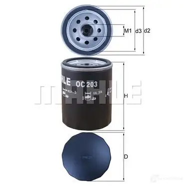 Масляный фильтр MAHLE ORIGINAL F9UKMS 2359527 77 493737 OC 203