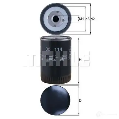 Масляный фильтр MAHLE ORIGINAL 7764305 9 oc80 2ZC106H 2359710