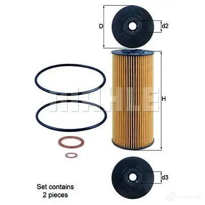 Масляный фильтр MAHLE ORIGINAL 2359772 OX 137D1/S ECO 70374493 OX 137D1/S