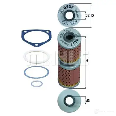 Масляный фильтр MAHLE ORIGINAL 2359882 OE30DIN OX 37D 7 6886709