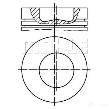Поршень MAHLE ORIGINAL 228 91 00 56 00988 0 UCZBV4Z 2354162