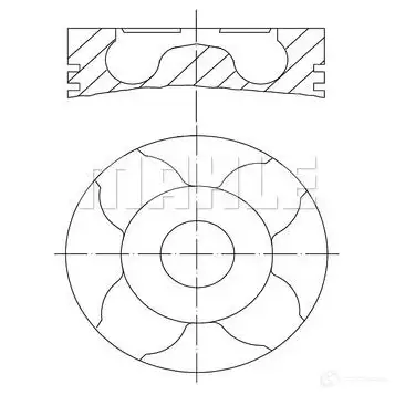 Поршень MAHLE ORIGINAL 229 05 20 56 04278 0Y RESBI37 2354315